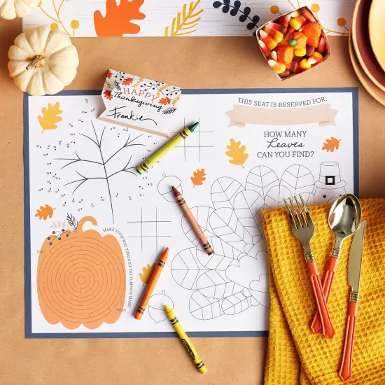 Big Dot of Happiness Happy Thanksgiving - Fall Harvest Party Tent Buffet Card - Table Setting Name Place Cards - Set of 24 {3}
