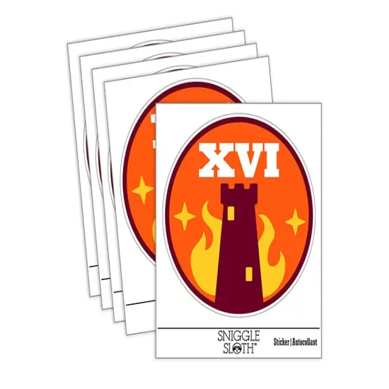 The Tower Tarot Card Waterproof Vinyl Phone Tablet Laptop Water Bottle Sticker Set - 5 Pack {2}