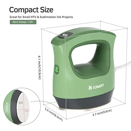 Mini Heat Press Small Heat Press Machine for T-Shirts (Temp: 285℉-400℉) Mini Iron Press Portable Heat Press for HTV Vinyl and Sublimation Projects-Green&hellip; {1}