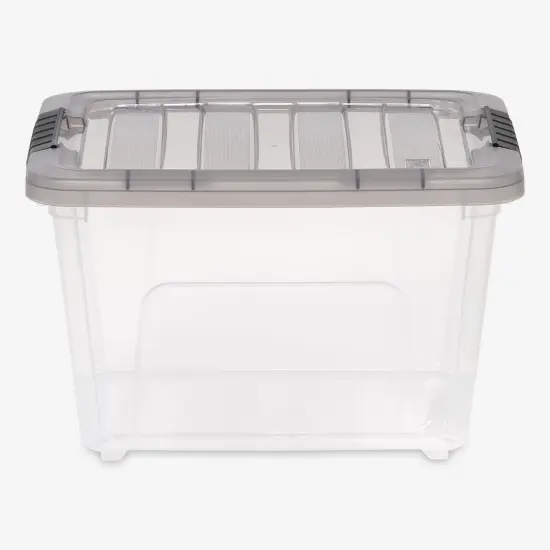 IRIS USA 19 Quart Stack & Pull Clear Plastic Storage Box, Gray, 5 Pack {3}