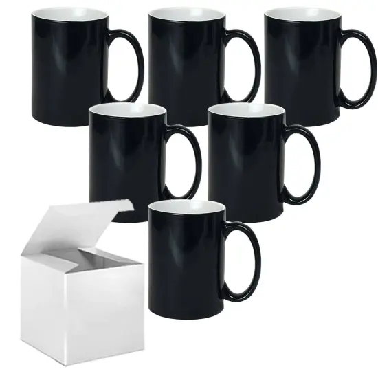 6 Pcs 15OZ El Grande Sublimation Ceramic Color Changing Mug - With Gift Boxes {1}