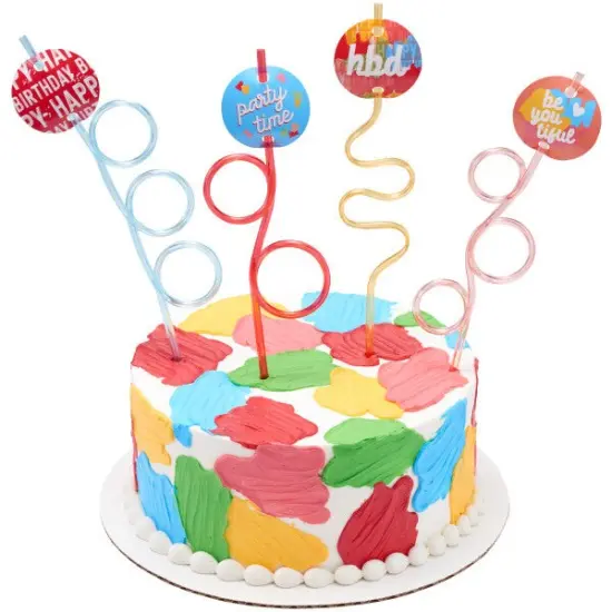 Happy Birthday Straws DecoSet Cake Decoration {4}