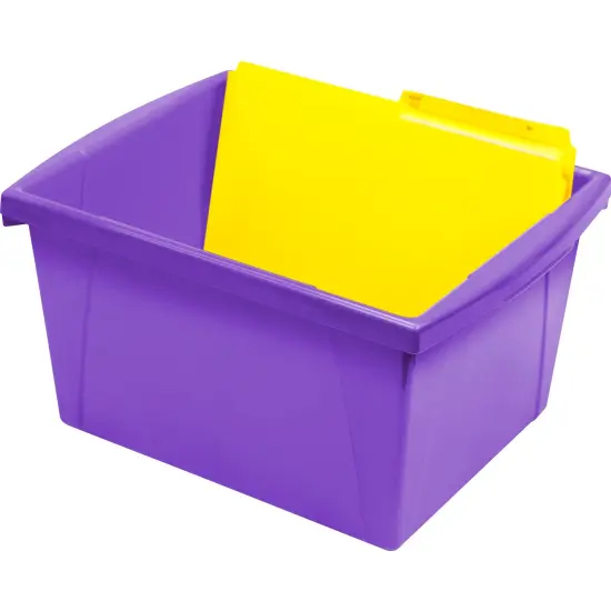 4 Gallon Classroom Storage Bin, Purple, Pack of 3 {2}