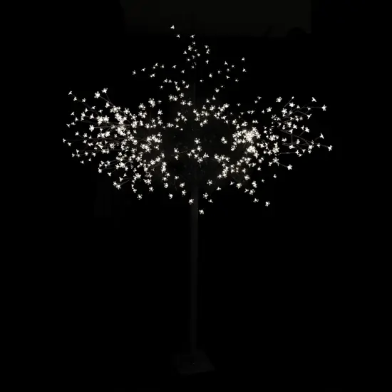 Northlight 8' Multi-Function LED Lighted Cherry Blossom Flower Tree - Pure White Lights {3}