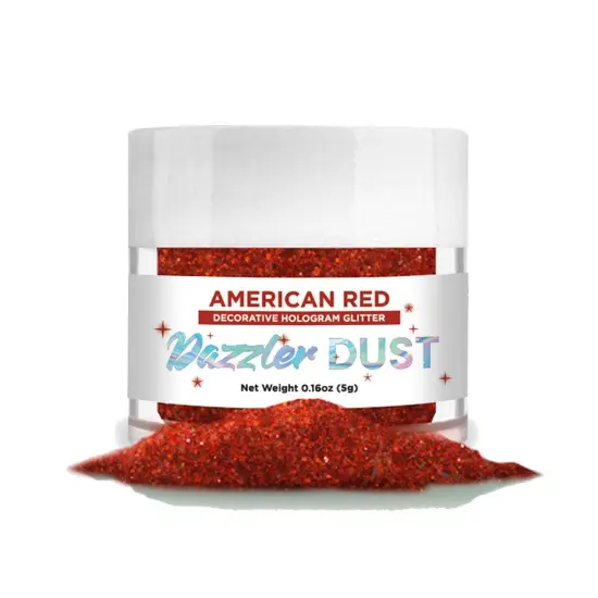 Bakell - American Red Dazzler Dust (5g, 1x Jar) Non-Toxic Decorating Glitter for Arts and Crafts {5}