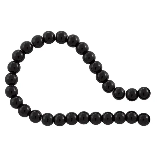 Black Obsidian Round Beads 6mm (15" Strand) {1}