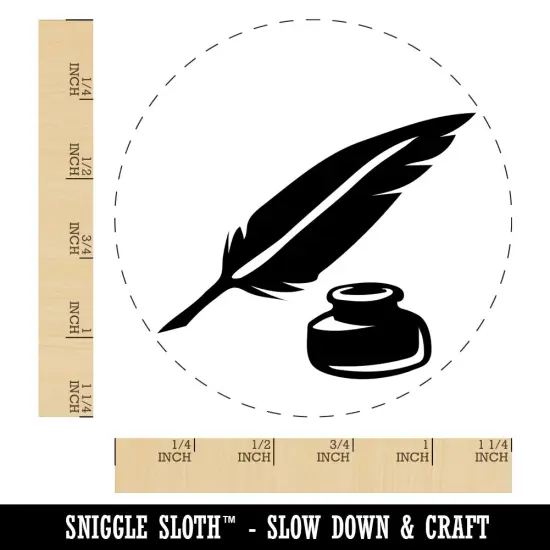 Quill Feather Pen and Ink Rubber Stamp for Stamping Crafting Planners {1}