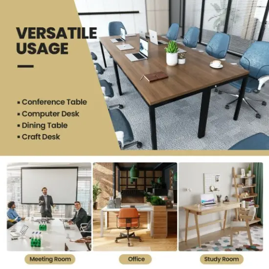 55 Inches Conference Table with Honeycomb Tabletop-Brown {2}