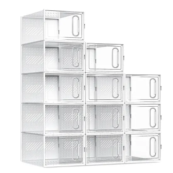 Foldable Stackable Transparent Shoe Box Storage Organizer {2}
