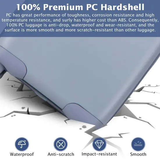 Costway 20'' Carry-on Luggage PC Hardshell Airline Approved Lightweight Suitcase Blue/Pink {6}