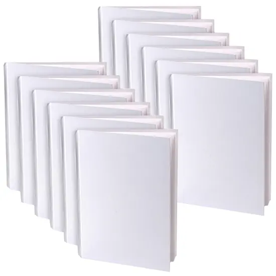 Blank Hardcover Book, White Pages, 5" x 4" Portrait, 14 Sheets/28 Pages, Pack of 12 {1}