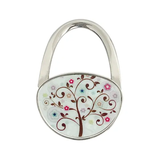 Wrapables Stylish Purse Hook Hanger, Foldable Handbag Table Hanger, Flower Tree {1}