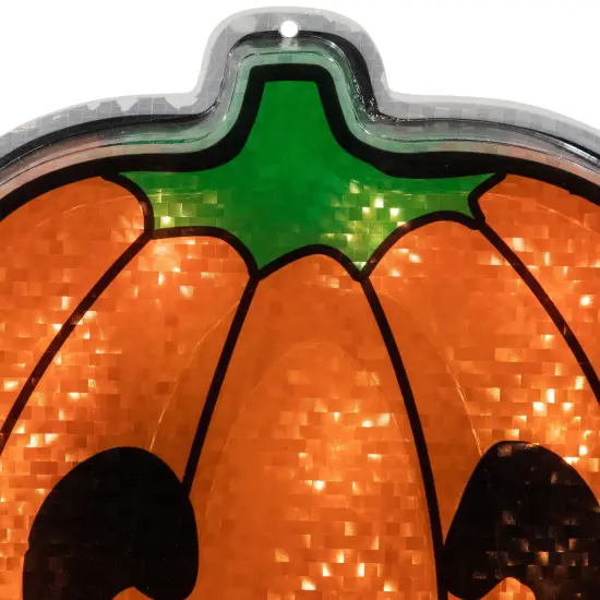 Northlight Lighted Jack O' Lantern Halloween Window Decoration - 13.5" Orange {6}