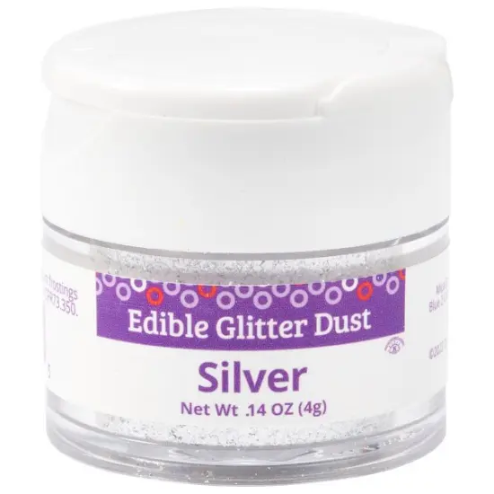 Edible Glitter Dust, 4g Silver {1}