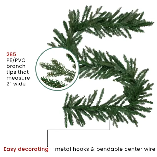 Northlight Real Touch&trade; Grande Spruce Artificial Christmas Garland - Unlit - 9' x 14" Green {7}