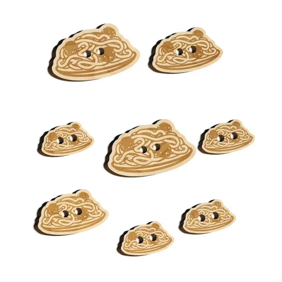 Spaghetti and Meatballs Italian Pasta Wood Buttons for Sewing Knitting Crochet DIY Craft {7}