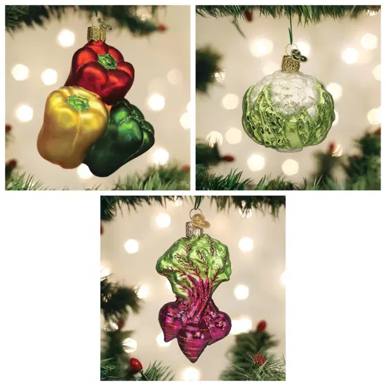 Old World Christmas: Vegetable Hanging Ornaments, Set of 7 {3}
