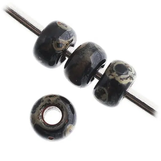 Miyuki 250g Opaque Picasso Round Rocailles Seed Beads, 11/0 Black #4511 {2}