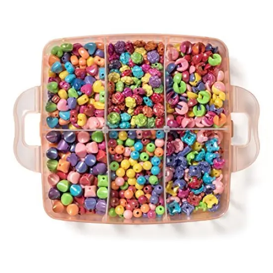Jewelry Making Kit - 1000 Multi-Shaped Beads with Clasps and Beading String, Organized Storage Case, Ages 6 and Up {5}