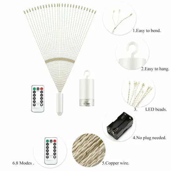 Hanging Firework LED Fairy String Light Yellow {3}