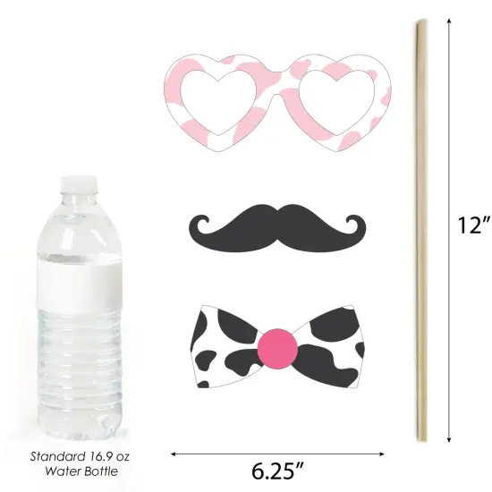 Big Dot of Happiness Pink First Rodeo - Cowgirl 1st Birthday Party Photo Booth Props Kit - 20 Count {6}