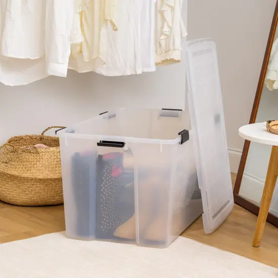 IRIS USA 156qt WEATHERPRO Airtight Plastic Storage Bin with Lid and Seal and Secure Latching Buckles {6}