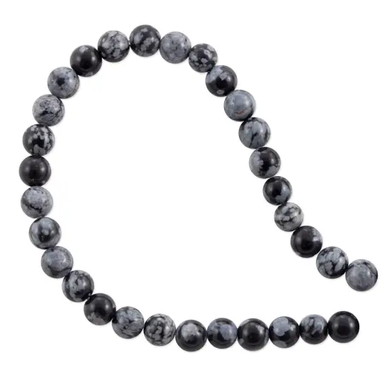 Snowflake Obsidian Round Beads 4mm (16" Strand) {1}