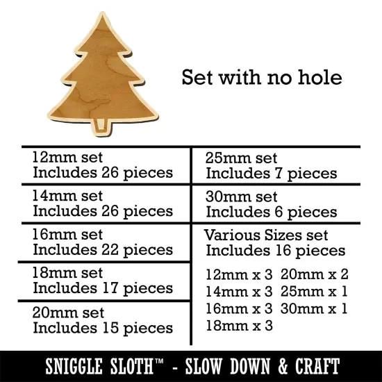 Pine Tree Cartoon Mini Wood Shape Charms Jewelry DIY Craft {1}