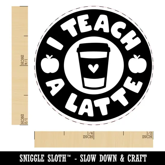 I Teach A Latte Coffee Teacher Self-Inking Rubber Stamp Ink Stamper for Stamping Crafting Planners UV {1}