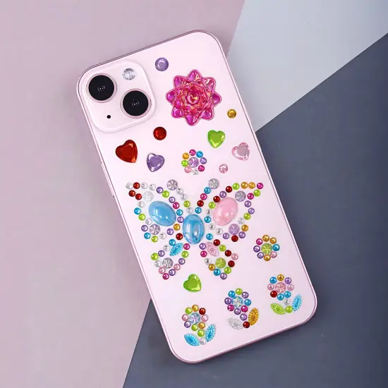 Wrapables Crystal Rhinestone Gem Stickers, Bling Jewel Adhesives for DIY Arts & Crafts, Smartphones, Water Bottles, Sunglass Cases (Set of 6) Hearts and Flowers {5}