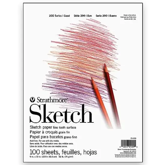 100 Sheets, Sketch Pad, 9x12 inch, Tape Bound - Artist Sketchbook for Drawing, Illustration, Art Class Students {2}