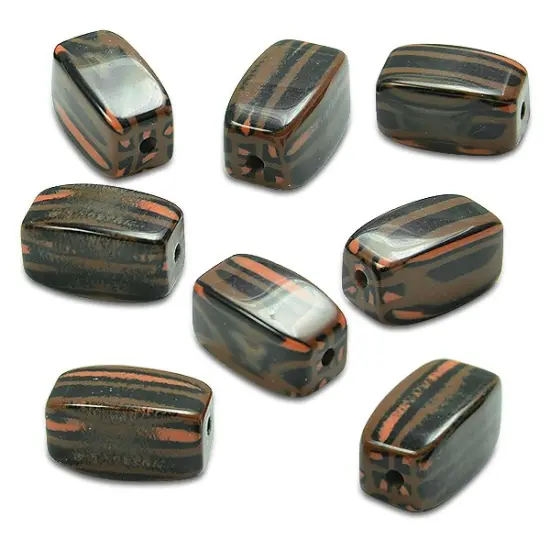 6 Packs of 24mm x 18mm Tribal Print Acrylic Bead 8 Inch Strand - BD54088 {1}
