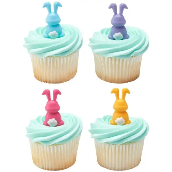 Colorful Bunnies DecoPics&reg; Cupcake Decoration, 12ct {1}