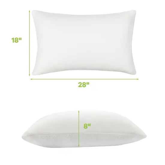 Costway 2Pack Shredded Memory Foam Bed Pillows Bamboo Rayon Cooling Cover 28''x18'' {3}