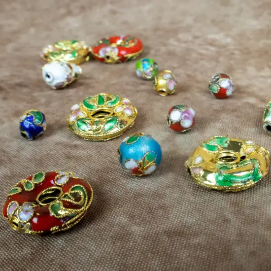 6 Packs of 8mm x 8mm Cloisonne Bead 8 Inch Strand {2}