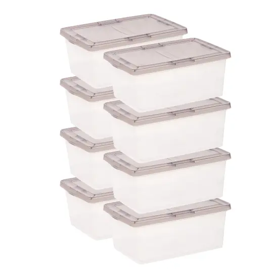 IRIS USA 8 Pack 17 Quart Snap Top Plastic Storage Box {2}