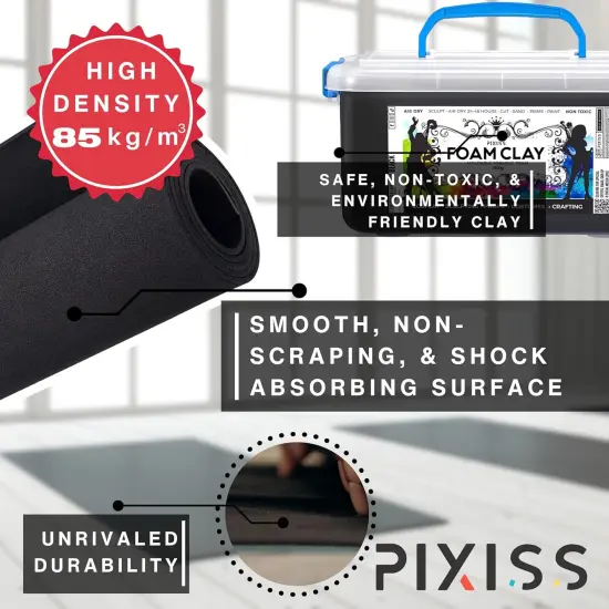 Foam Modeling Clay For Sculpting & EVA Foam - 1500g Cosplay Foam Clay Air Dry (Black Foam) and 2 Cosplay EVA Foam Rolls (35cm x 150cm x 5mm Foam Roll, Black), Air dry foam clay for Craft Foam Clay Kit&hellip; {3}