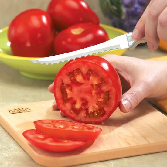 Rada Tomato Slicer Knife, Stainless Steel Cutlery, Hand-Sharpened, Double-Sided Serrated Blade and Solid Aluminum Handle {7}