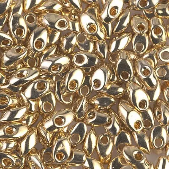 Miyuki Long Magatamas 4x7mm, 24kt Gold Light Plated, LMA-193, 8.5 grams {1}