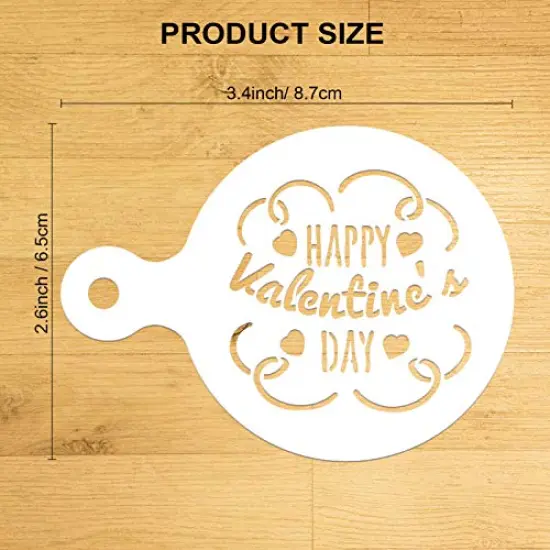 20 Pack Valentine's Day Cake Stencil Templates Decoration, Reusable Valentine's Day Cake Cookies Baking Painting Mold Tools, Dessert, Coffee Decorating Molds Cappuccino Mousse Hot Chocolate {6}