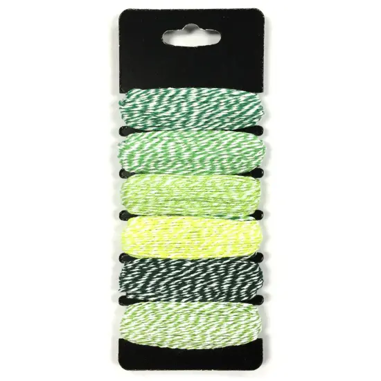 Wrapables Cotton Baker's Twine 4ply 60 Yards (Set of 6 Colors x 10 Yards), Greens {1}