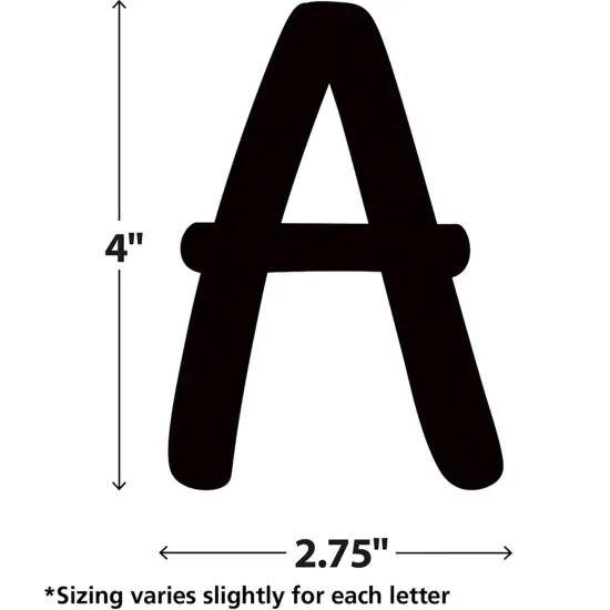 Black 4" Modern Classic Letters Combo Pack, 257 Per Pack, 2 Packs {3}