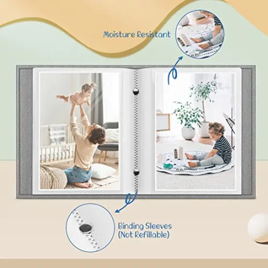 Photo Album 4x6 Photos - 52 Photos Small Mini Capacity Premium Vegan Leather Cover Photo Album, Portable Wallet Photo Album for Family Wedding Boys Girls, Love Tree {6}