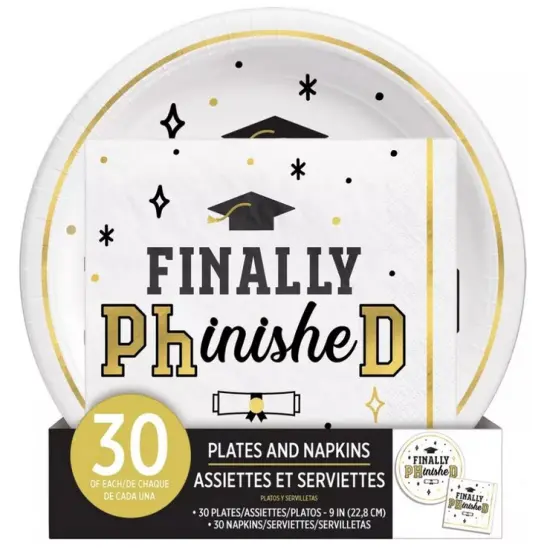 Finally PHinisheD Plates and Napkins, 60pcs {1}