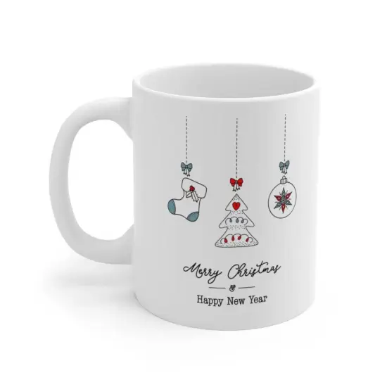 Merry Christmas Mug with Stockings and Presents {1}