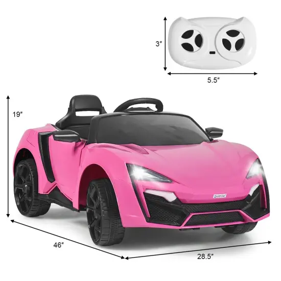 12V 2.4G RC Electric Vehicle with Lights Lights Pink {5}