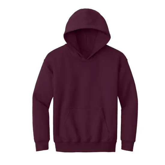 Port & Company&reg; Youth Core Fleece Pullover Hooded Sweatshirt Maroon {1}