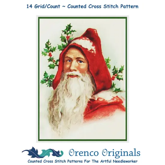 Father Christmas Santa Claus #80 Counted Cross Stitch Pattern {1}