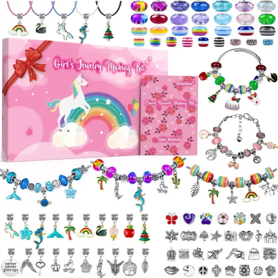 Jewelry Making Kit Trendy Stuff for Kids Ages 6-12, Unicorn Toy Cute Stuff for Teen Girls Gifts Birthday Gift, Crafts for Girls 6 7 8 9 10 11 12 Year Old {2}