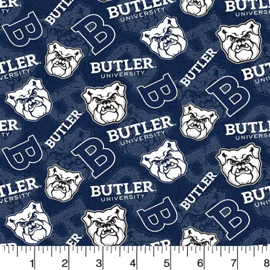 Sykel Enterprises-Butler University Cotton Fabric-Butler Bulldogs Tone On Tone Cotton Quilting Fabric {1}